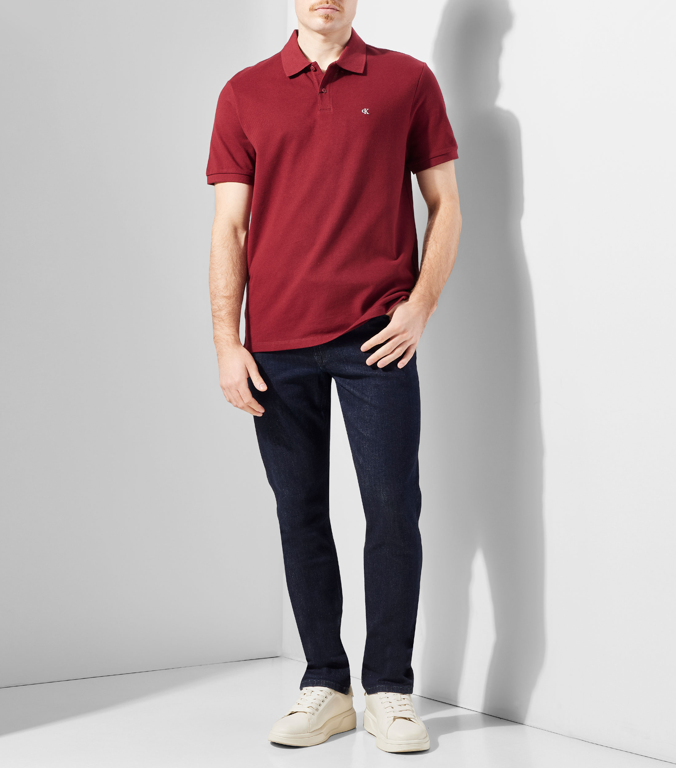 Playera tipo polo manga corta lisa Hombre